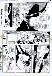 Dave Gibbons - Green Lantern #186 - John Stewart as Green Lantern! Sweet Action Page! Vintage 1985 Gibbons! - Comic Strip